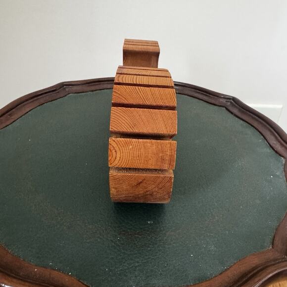 MCM Wooden Whale Letter Napkin Holder Solid Wood Handmade Carved in England VTG - Picture 7 of 14